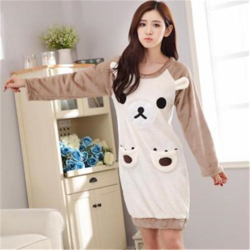 Autumn And Winter Long-sleeved Thickened Student Korean Version Of Cute Cartoon Home Clothes