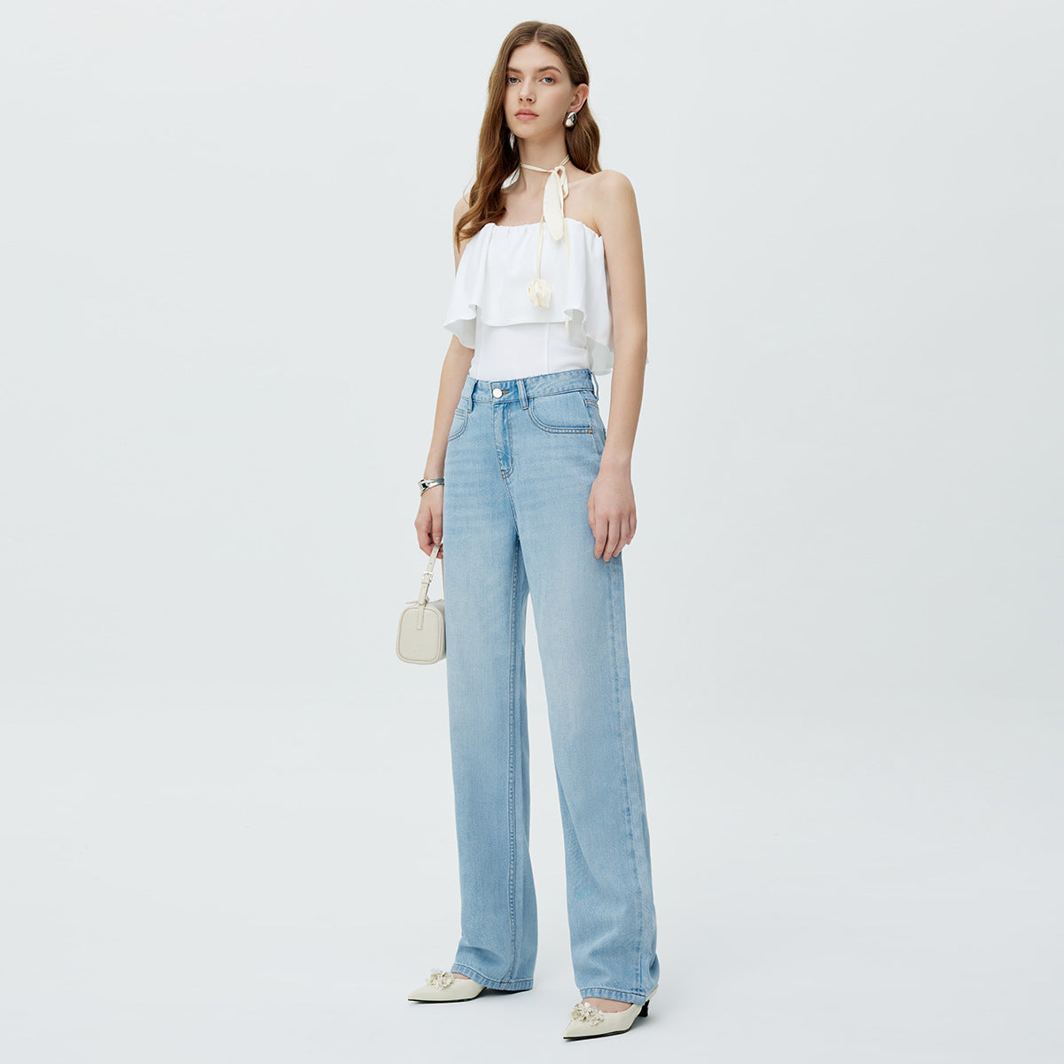 Hemp Fiber Wide Leg Jeans Women