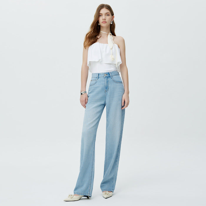 Hemp Fiber Wide Leg Jeans Women