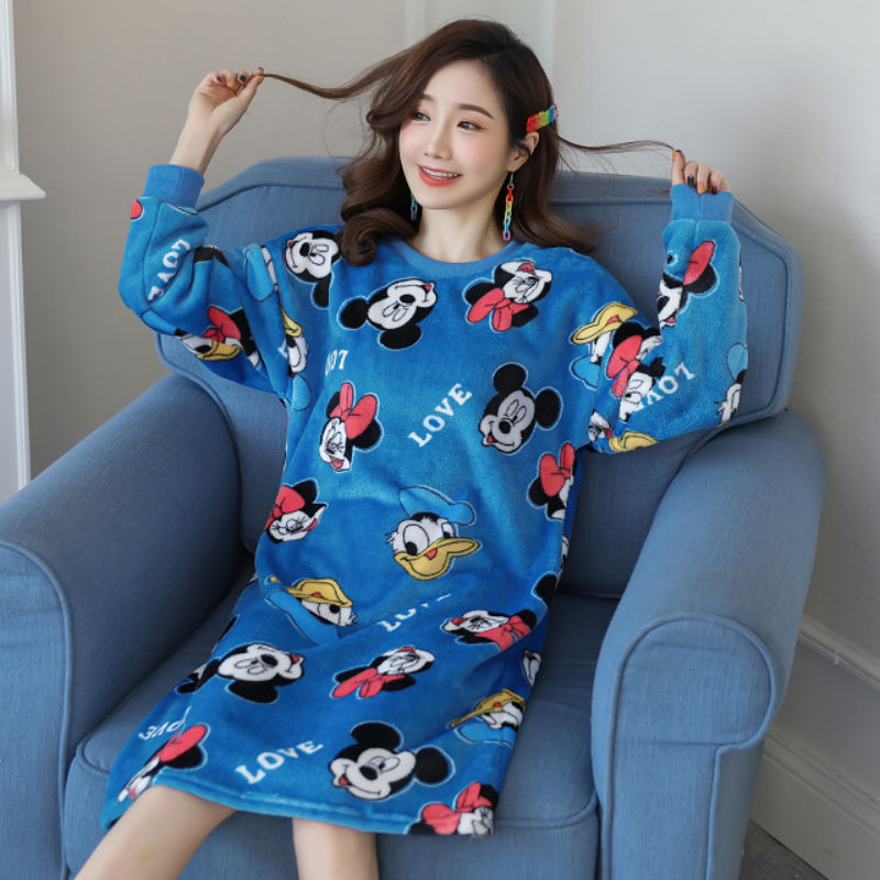 Autumn And Winter Long-sleeved Thickened Student Korean Version Of Cute Cartoon Home Clothes