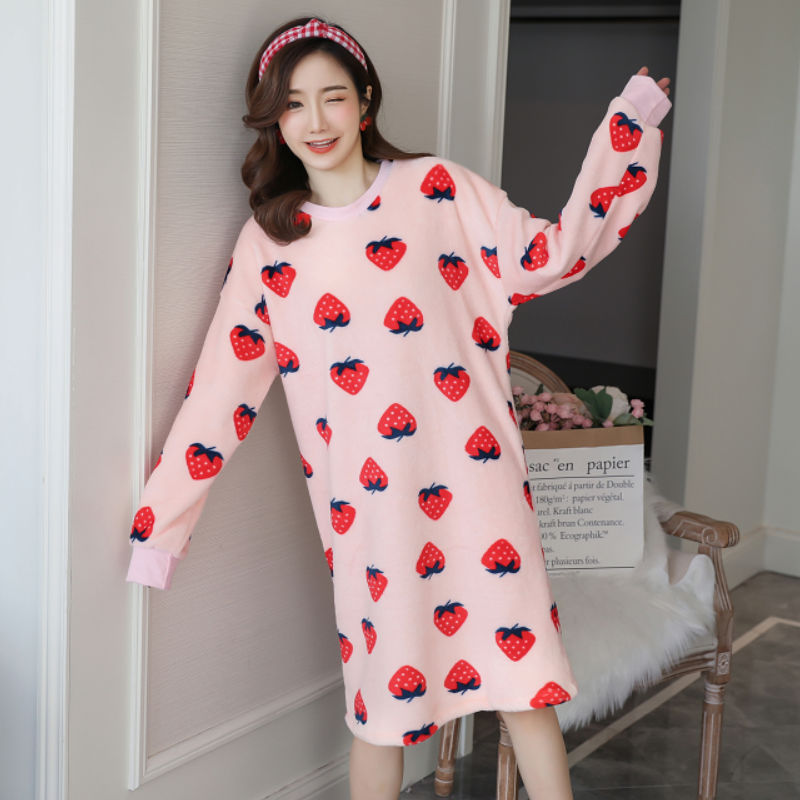 Autumn And Winter Long-sleeved Thickened Student Korean Version Of Cute Cartoon Home Clothes