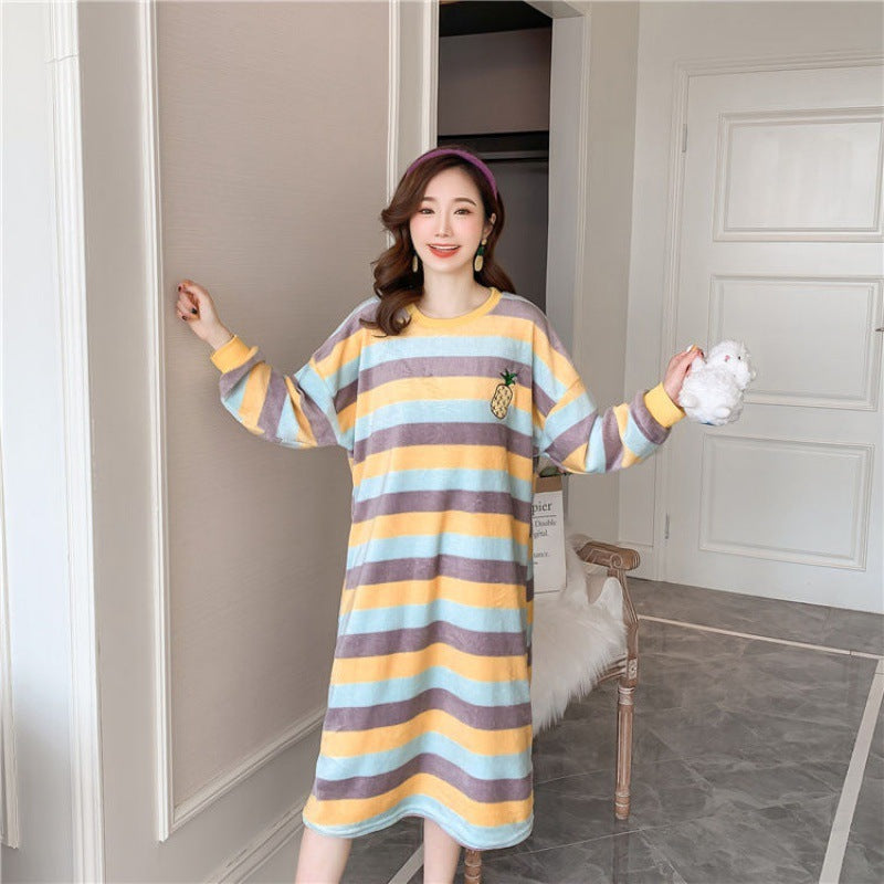 Autumn And Winter Long-sleeved Thickened Student Korean Version Of Cute Cartoon Home Clothes