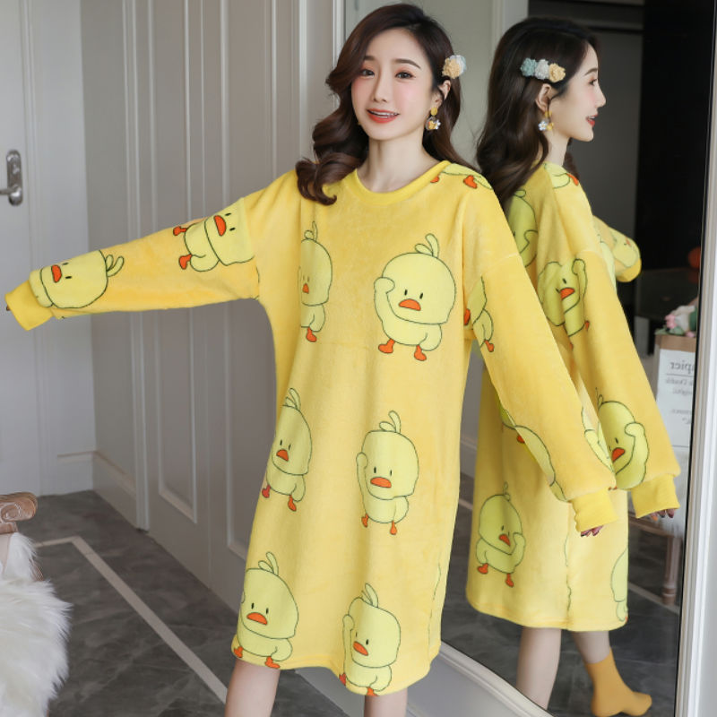 Autumn And Winter Long-sleeved Thickened Student Korean Version Of Cute Cartoon Home Clothes