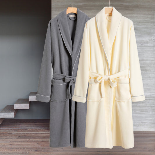 Bathrobe Towel, Water-absorbing Quick-drying Lapel Spring And Autumn